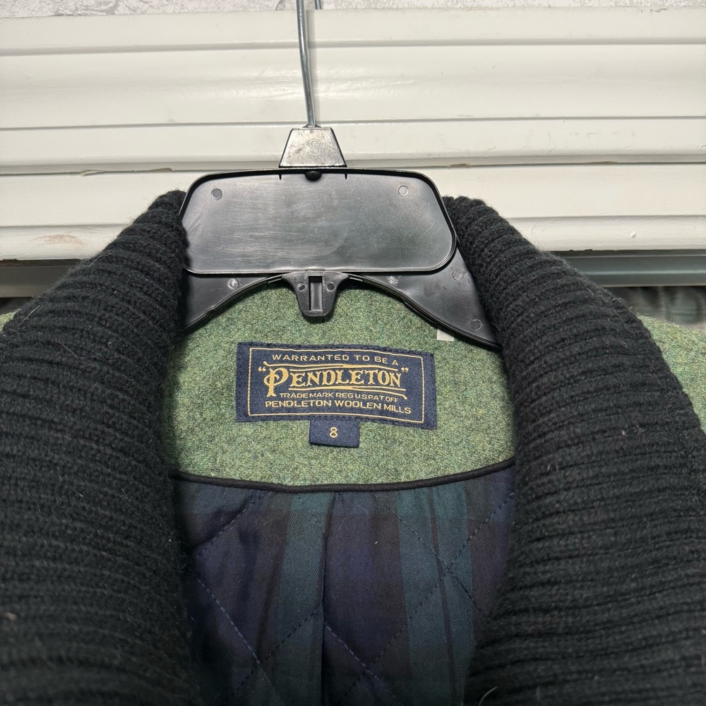 Pendleton Green Wool Jacket with Black Collar - image 7